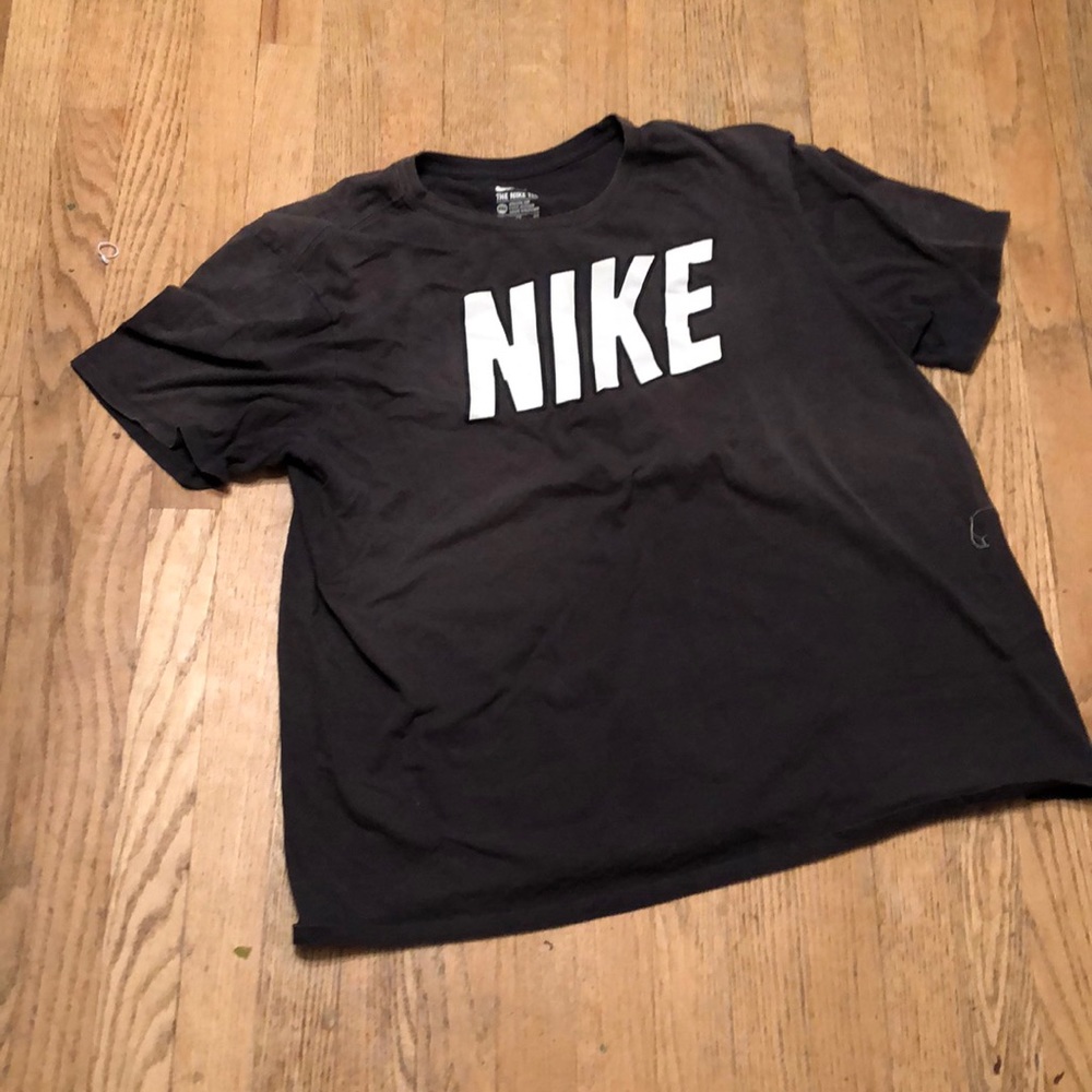 Nike Block T-Shirt Men's xxl Short Sleeve Crew Neck Graphic Logo Black